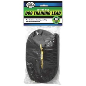 Four Paws Cotton Web Dog Training Lead 10' Long x 5/8"W Black