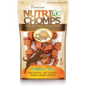 Nutri Chomps Rawhide Free Real Chicken and Porkskin Mini Dog Chews with Real Peanut Butter