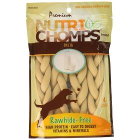 Premium Nutri Chomps Milk Flavor Braid Dog Chews