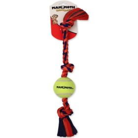 Mammoth Pet Flossy Chews Color 3 Knot Tug with Tennis Ball