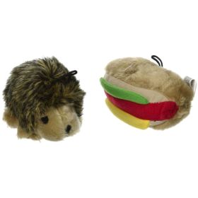 Petmate Booda Zoobilee Hedgehog and Hotdog Plush Dog Toy