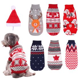 Festive Reindeer Snowflake Knit Sweater Coat for Dogs