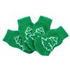 Festive Green Christmas Tree Knitted Dog Socks - Set of 4