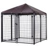 5' x 5' Steel Outdoor Dog Kennel with Water and UV Resistant