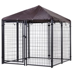 5' x 5' Steel Outdoor Dog Kennel with Water and UV Resistant