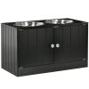 Large Black Raised Dog Feeding Station with Storage