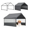 4' x 4' x 3.3' Gray Outdoor Dog House Tent - Pet Shelter