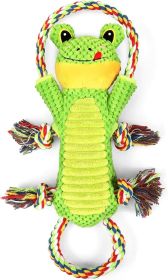 Crinkle Plush Squeaker Dog Toy with Rope, Interactive Toy