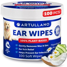 Plant-Based Soothing Dog Ear Wipes - 100 Count Itch Relief