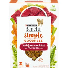 Purina Beneful Simple Goodness Dry Dog Food Farm Raised Beef, 56.4 oz Box