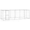 Outdoor Dog Kennel Galvanized Steel with Roof 130.2 ft²