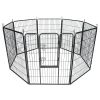 40 Inch Silver 8-Panel Heavy-Duty Metal Dog Exercise Playpen
