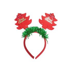 Festive Red & Gold Christmas Dog Headband with Bow