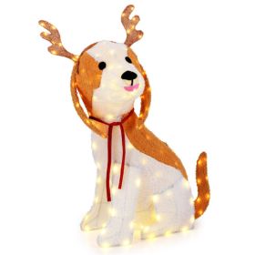 43.5-Inch LED Lighted Christmas Puppy Dog Yard Decoration
