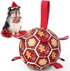 Durable Dog Soccer Ball with Nylon Grab Straps - 7 Inch Tug