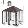5' x 5' Steel Outdoor Dog Kennel with Water and UV Resistant