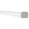 Dog House with Roof Light Gray 46.1"x480.7"x48.4" Galvanized Steel