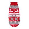 Festive Reindeer Snowflake Knit Sweater Coat for Dogs