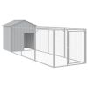 Dog House with Roof Light Gray 46.1"x159.4"x48.4" Galvanized Steel