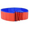 Foldable Dog Swimming Pool Red 118.1"x15.7" PVC