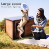 44"Dog House Outdoor & Indoor Wooden Dog Kennel for Winter with Raised Feet Weatherproof for Large Dogs(Gold red and black)(M)