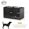 Large Black Raised Dog Feeding Station with Storage