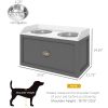 Elevated Dog Feeding Station with Storage Drawer - 21L Cap