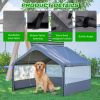 4' x 4' x 3.3' Gray Outdoor Dog House Tent - Pet Shelter
