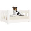 Dog Bed White 21.9"x17.9"x11" Solid Wood Pine