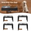 Dog Raised Bowls with 6 Adjustable Heights Stainless Steel Elevated Dog Bowls Foldable Double Bowl Dog Feeder for Small Medium Large Size Dog