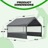 4' x 4' x 3.3' Gray Outdoor Dog House Tent - Pet Shelter