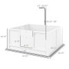 Puppy Whelping Box with Adjustable Door Pig Rails and Pee Pad