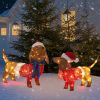 Set of 2 PreLit LED Lighted Dachshund Dogs Outdoor Christmas