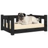 Dog Bed Black 25.8"x19.9"x11" Solid Wood Pine
