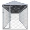 Outdoor Dog Kennel with Roof 299"x75.6"x88.6"