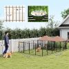 Large Outdoor Dog Kennel with 2 Rooms & Adjustable Bowls