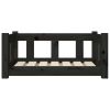 Dog Bed Black 25.8"x19.9"x11" Solid Wood Pine