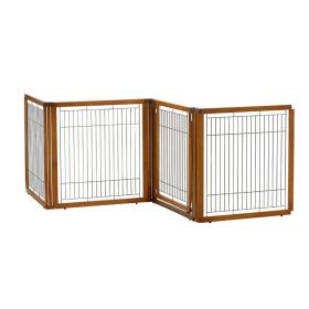 Richell 4-Panel Hardwood Convertible Dog Gate & Pen
