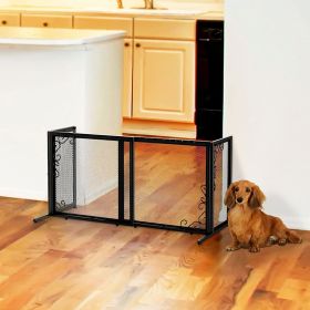 Richell Freestanding Mesh Dog Gate - Small, Black