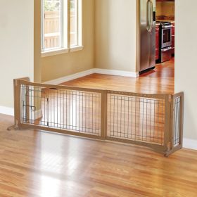 Richell Expandable Wooden Dog Gate 38 Inch with Door
