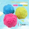 TPR Squeaky Rubber Dog Ball 3-Pack - Paw Print, 6 cm
