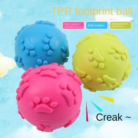 TPR Squeaky Rubber Dog Ball 3-Pack - Paw Print, 6 cm
