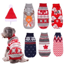 Reindeer & Snowflake Knit High-Neck Dog Sweater