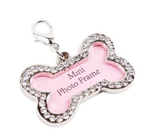 Bone Shape Rhinestone Pet ID Tags 3-Pack, Writable