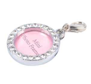Round Rhinestone Pet ID Tags 3-Pack, Writable