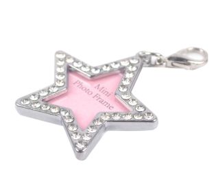 Star Shape Rhinestone Pet ID Tags 3-Pack, Writable