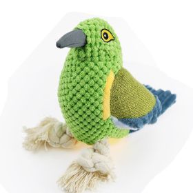 ALL4U Plush Parrot Squeaky Rope Chew Dog Toy