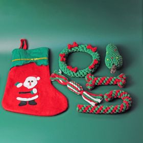 Christmas Dog Toy Bundle - Rope, Rubber Chew & Squeaker
