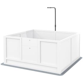 Puppy Whelping Box 41 x 39 Inch with Pig Rails & Door