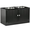 Raised Dog Feeding Station with 44L Storage, Black